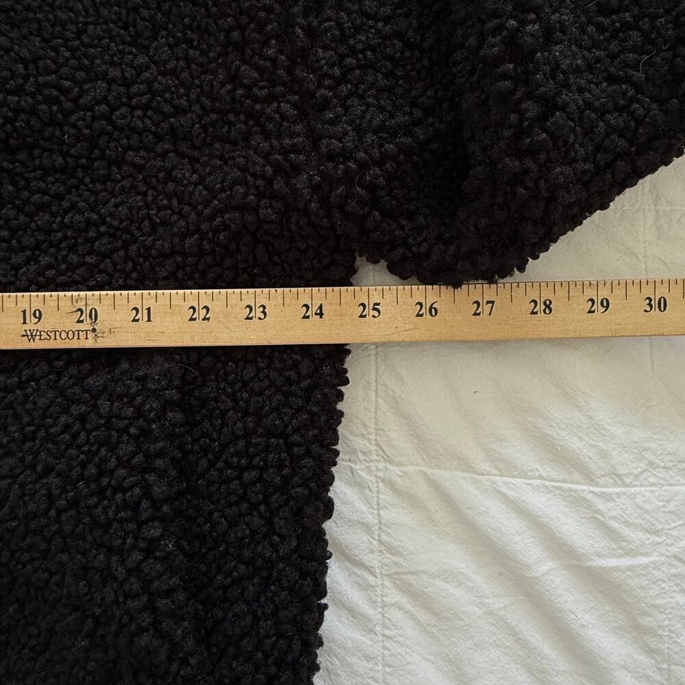 Lucky Brand Black Teddy Sherpa Hooded Jacket Women’s L Oversized Full Zip Cozy - Picture 6 of 16